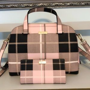Kate Spade—Small Felix Plaid/Pink Cross Body